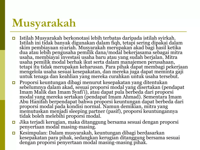 Keuntungan Pembiayaan Musyarakah Bagi Pengusaha Membangun Kemitraan Adil Untuk Pertumbuhan Bisnis Berkelanjutan